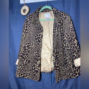 Giraffe Print Corduroy Blazer